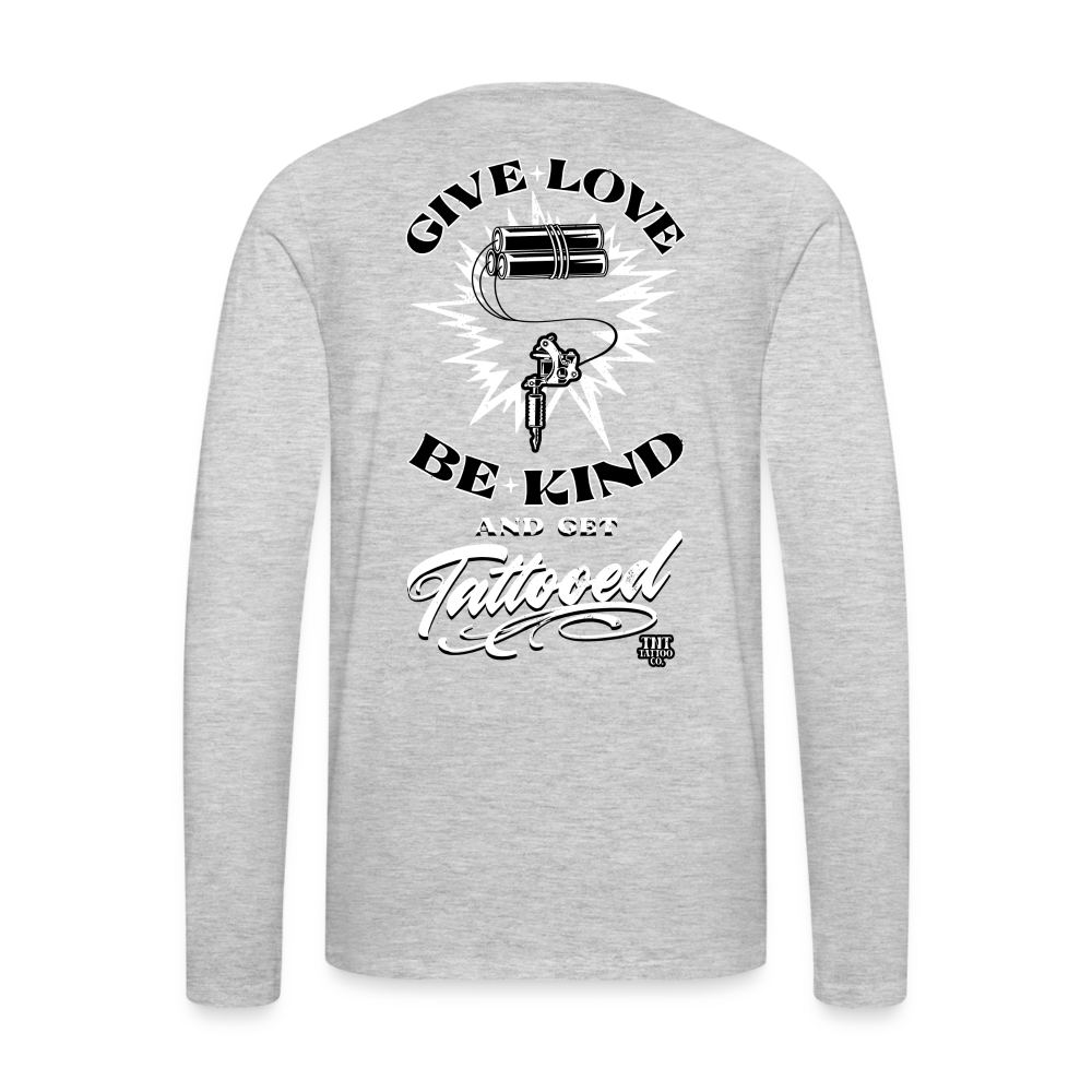 Give Love Men's Premium Long Sleeve T-Shirt - heather gray
