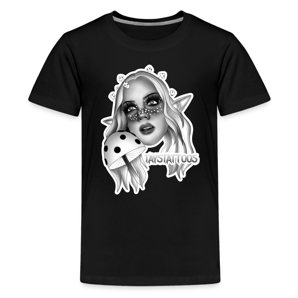 TNT ARTIST SERIES: TAY shroom lady Kids' Premium T-Shirt - black