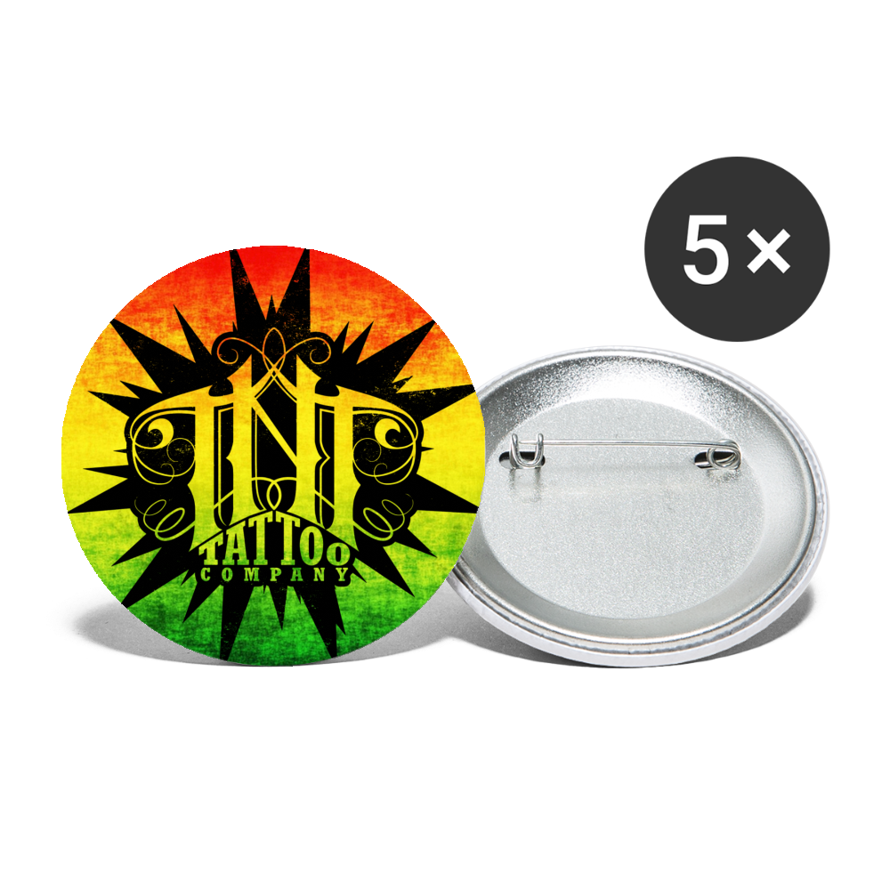 Rasta Buttons small 1'' (5-pack) - white