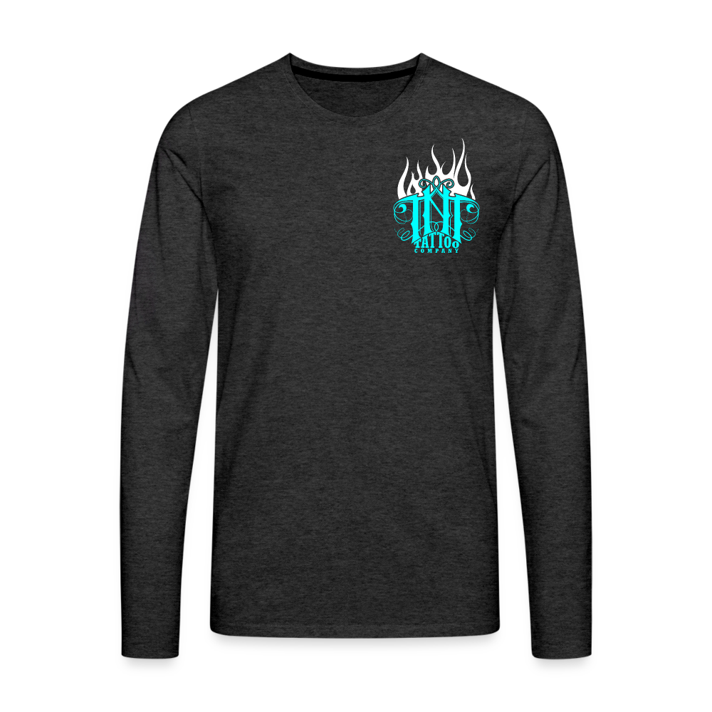Wolfie Men's Premium Long Sleeve T-Shirt - charcoal grey