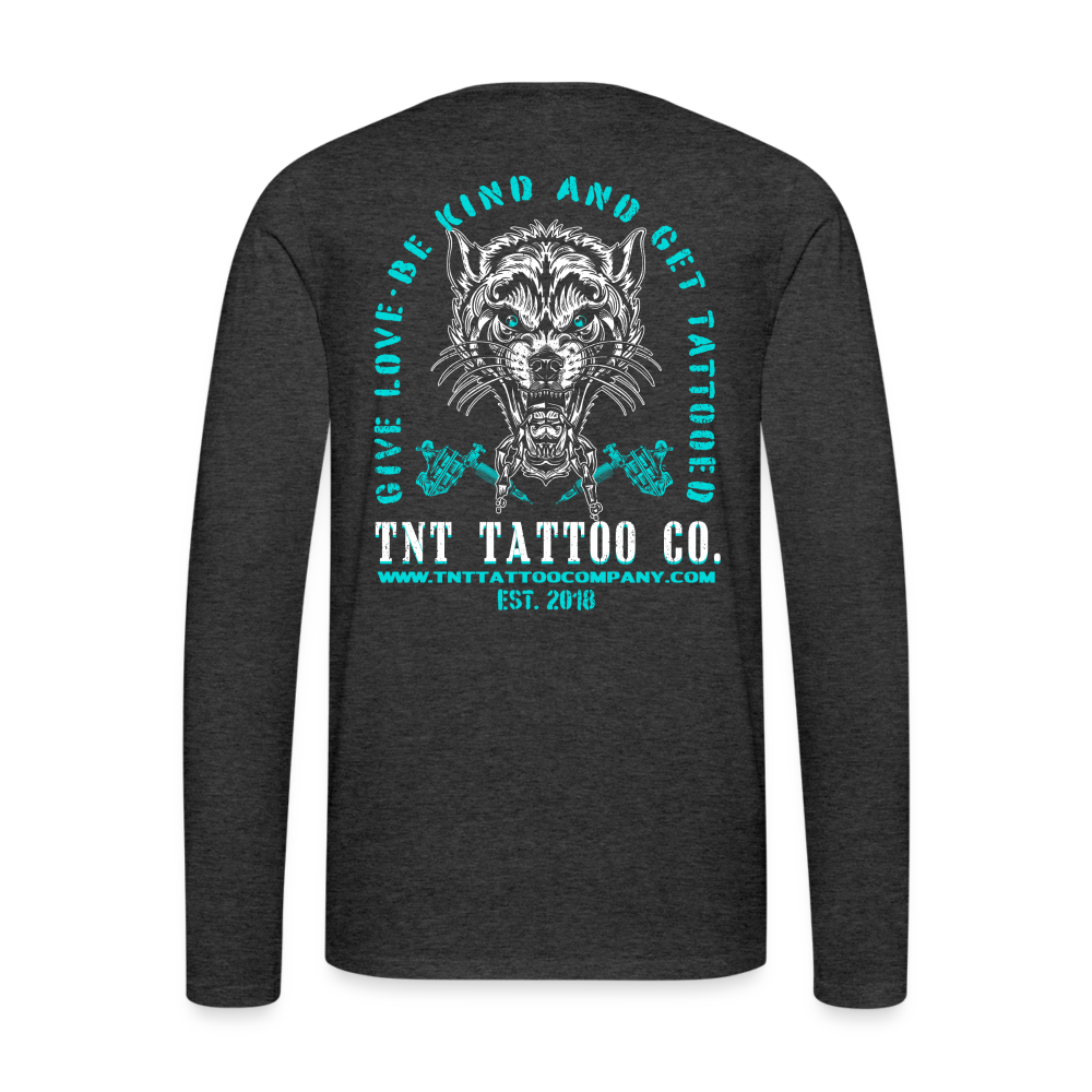 Wolfie Men's Premium Long Sleeve T-Shirt - charcoal grey
