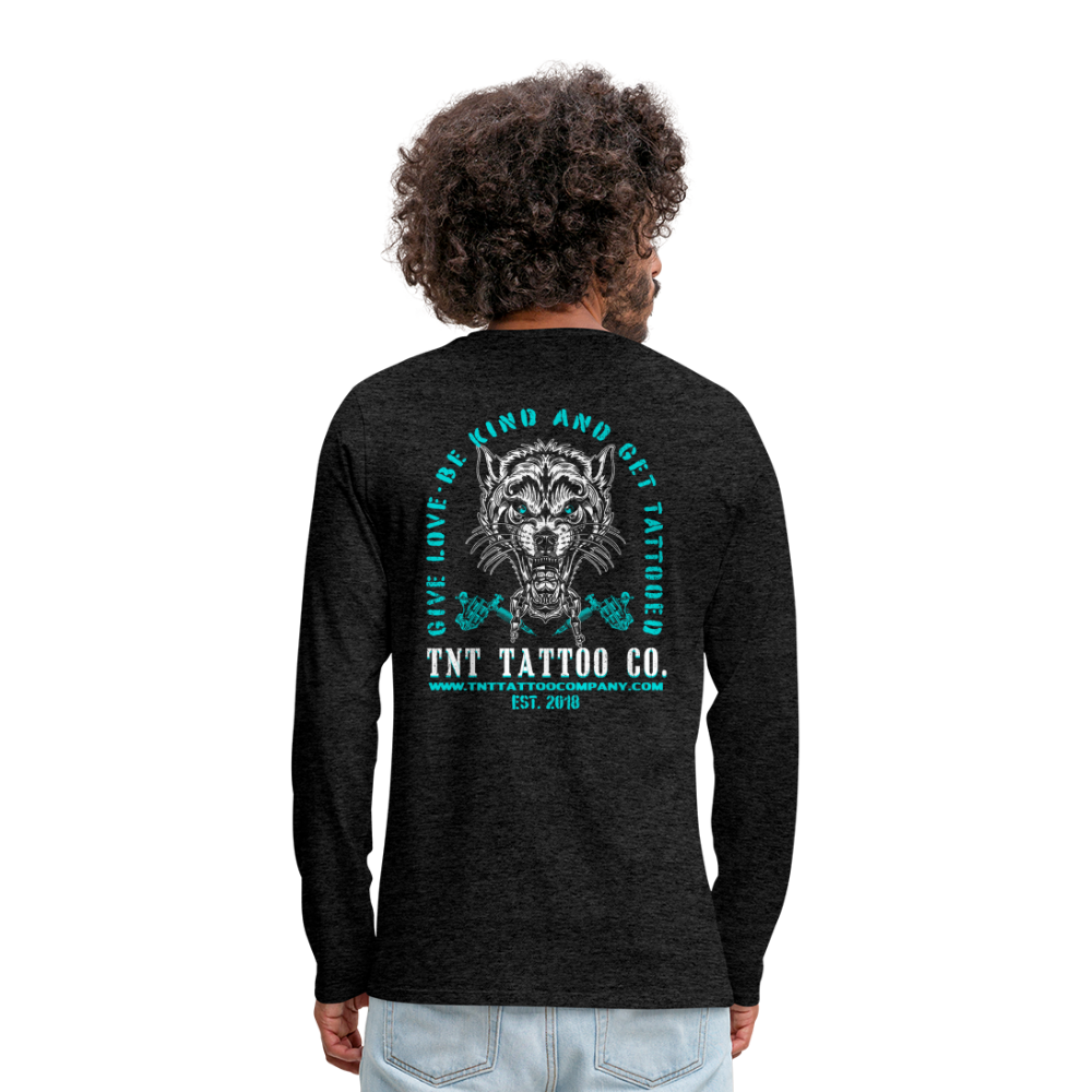 Wolfie Men's Premium Long Sleeve T-Shirt - charcoal grey
