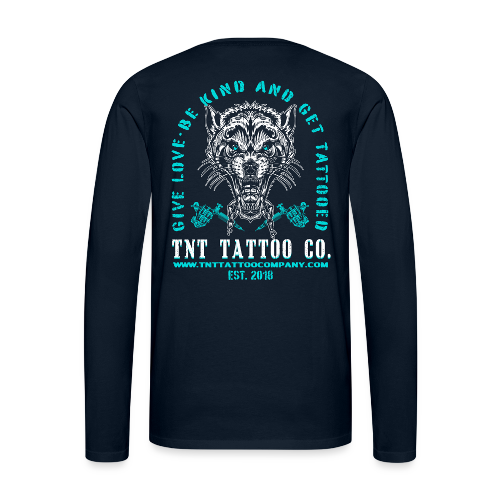 Wolfie Men's Premium Long Sleeve T-Shirt - deep navy