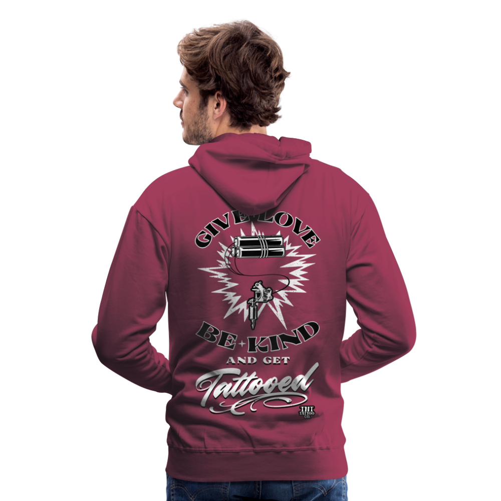 Give Love Men’s Premium Hoodie - burgundy