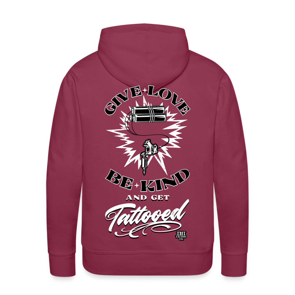 Give Love Men’s Premium Hoodie - burgundy