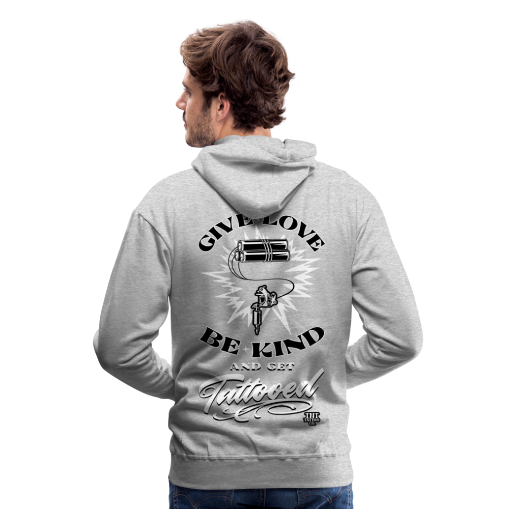 Give Love Men’s Premium Hoodie - heather grey