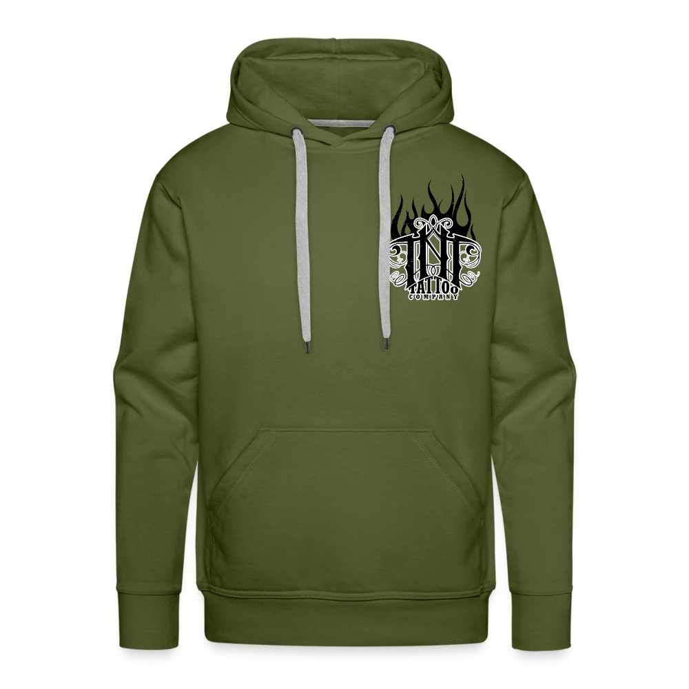 Give Love Men’s Premium Hoodie - olive green