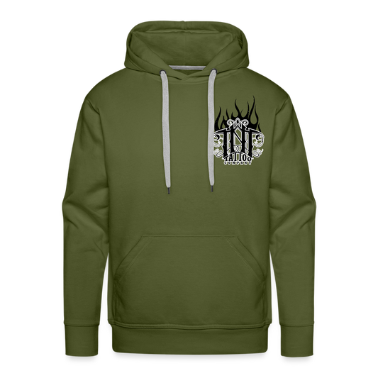 Give Love Men’s Premium Hoodie - olive green