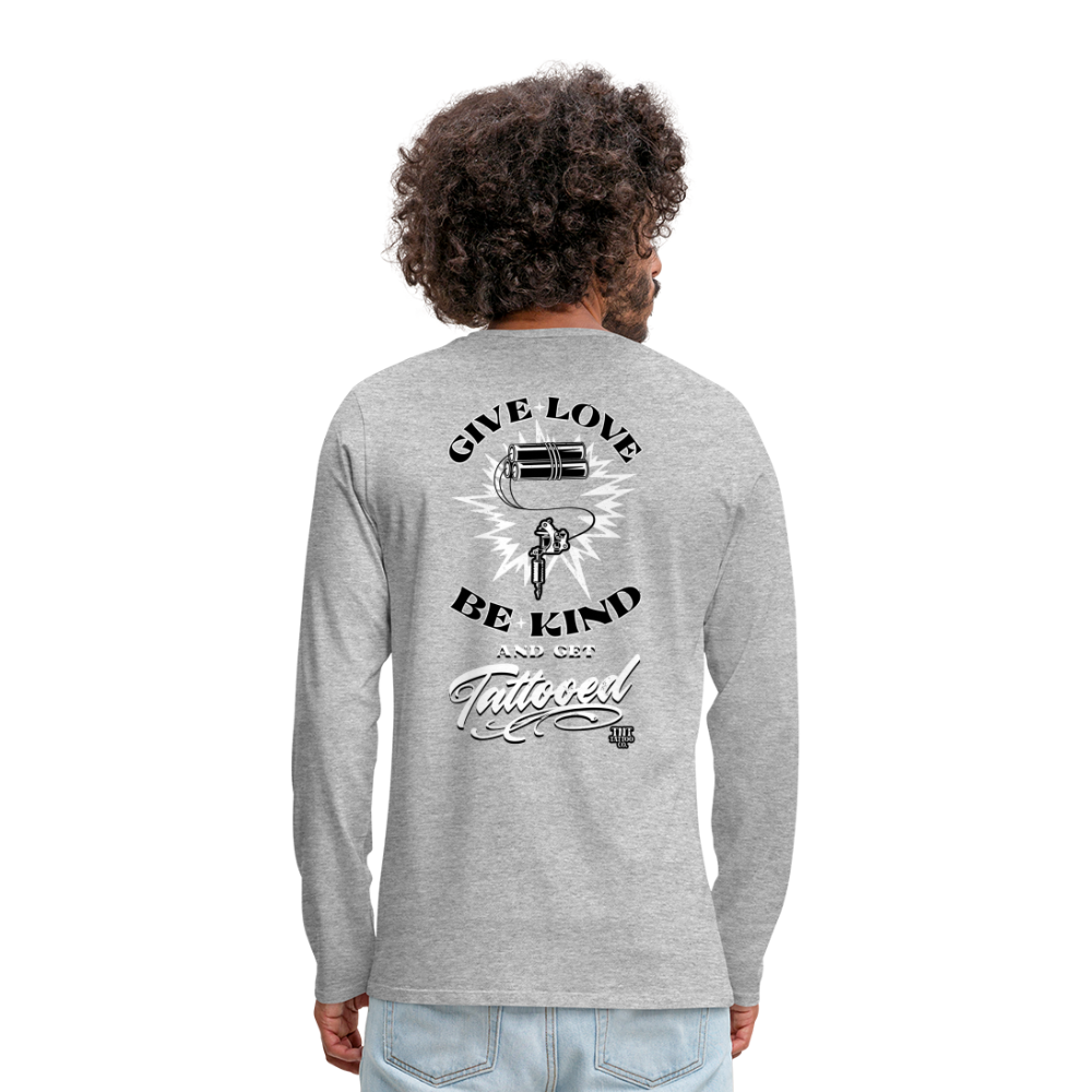 Give Love Men's Premium Long Sleeve T-Shirt - heather gray