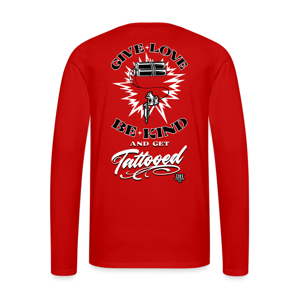 Give Love Men's Premium Long Sleeve T-Shirt - red