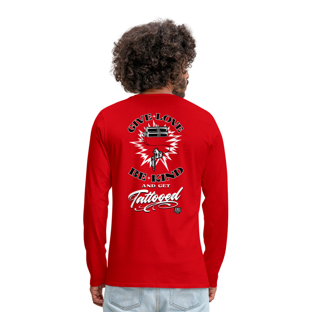 Give Love Men's Premium Long Sleeve T-Shirt - red