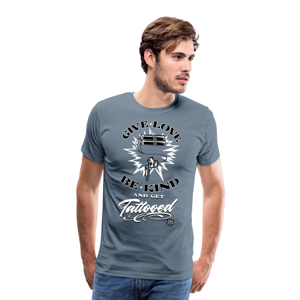 Give Love Men's Premium T-Shirt - steel blue