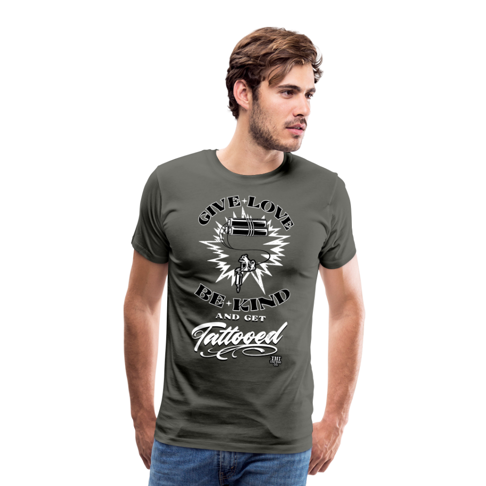 Give Love Men's Premium T-Shirt - asphalt gray