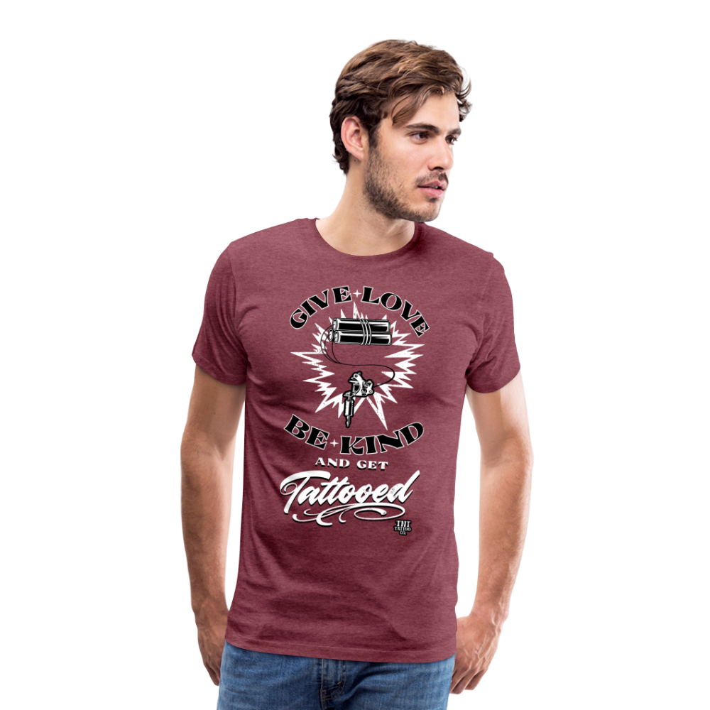 Give Love Men's Premium T-Shirt - heather burgundy
