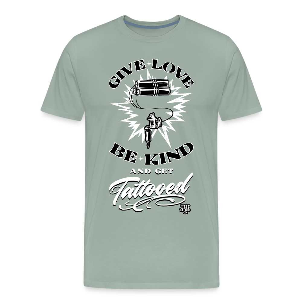 Give Love Men's Premium T-Shirt - steel green