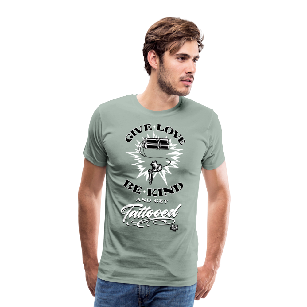 Give Love Men's Premium T-Shirt - steel green