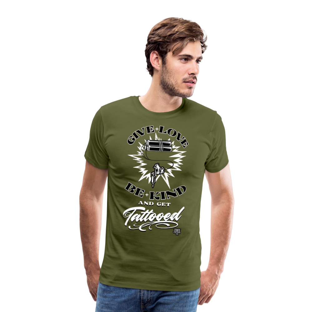 Give Love Men's Premium T-Shirt - olive green