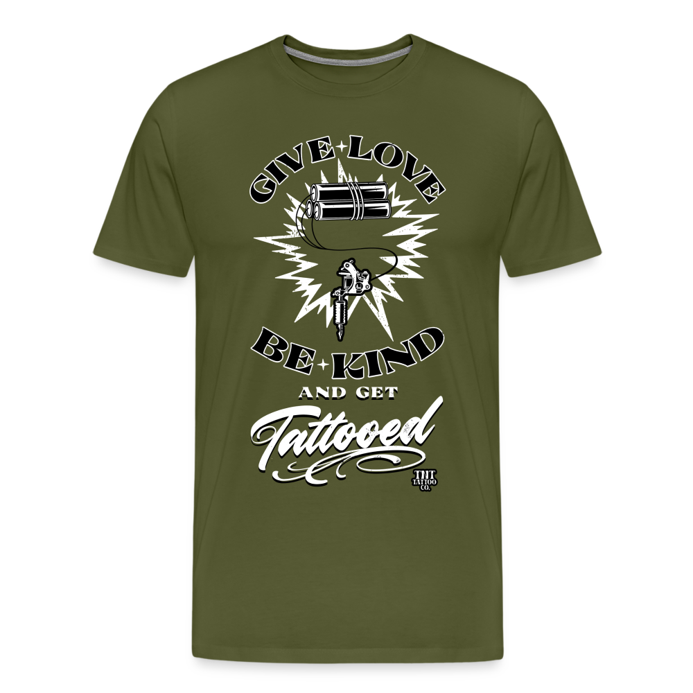 Give Love Men's Premium T-Shirt - olive green