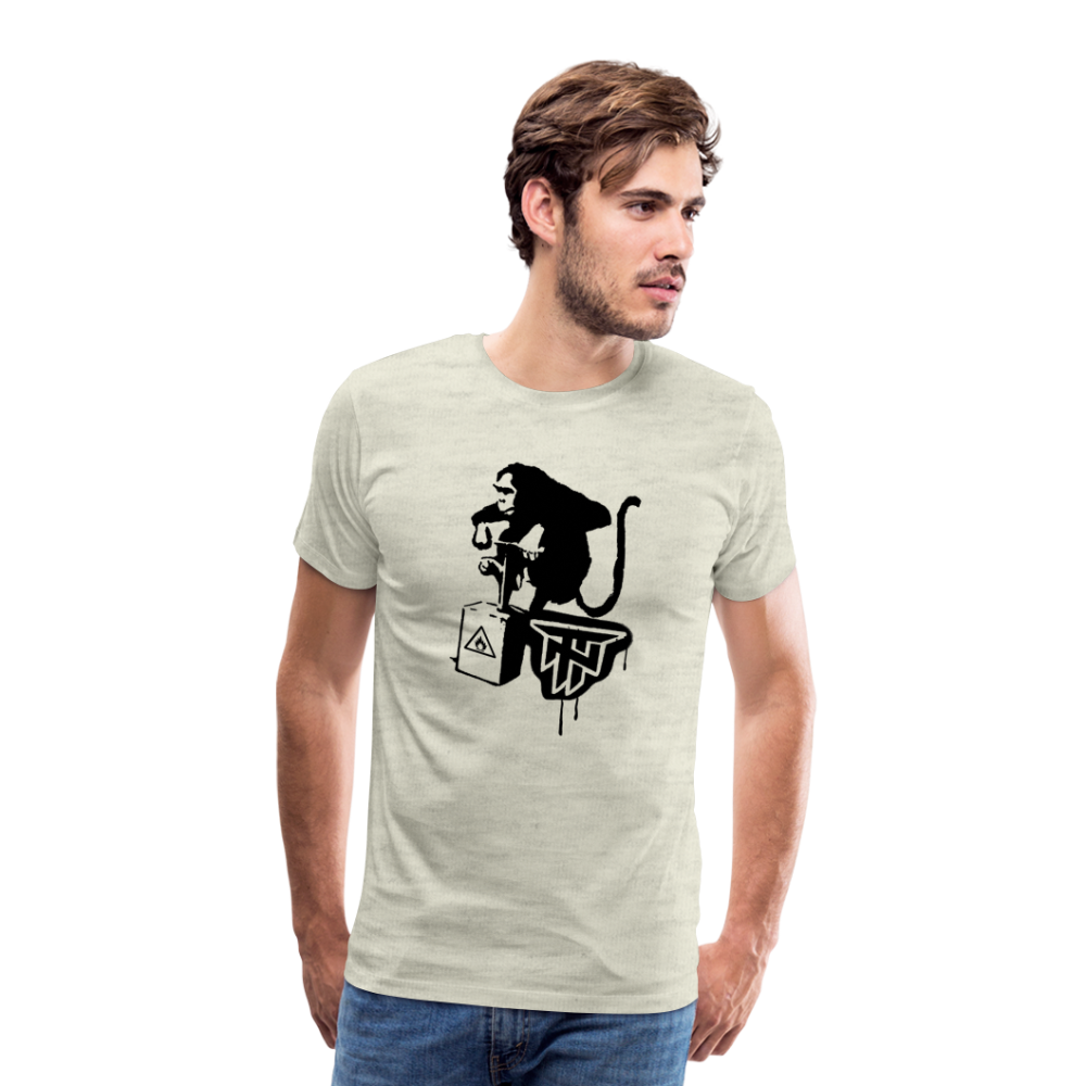 Monkey Men's Premium T-Shirt - heather oatmeal