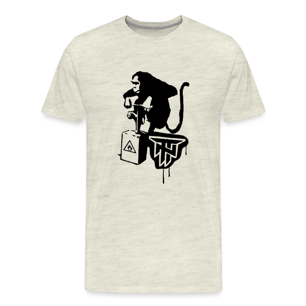 Monkey Men's Premium T-Shirt - heather oatmeal