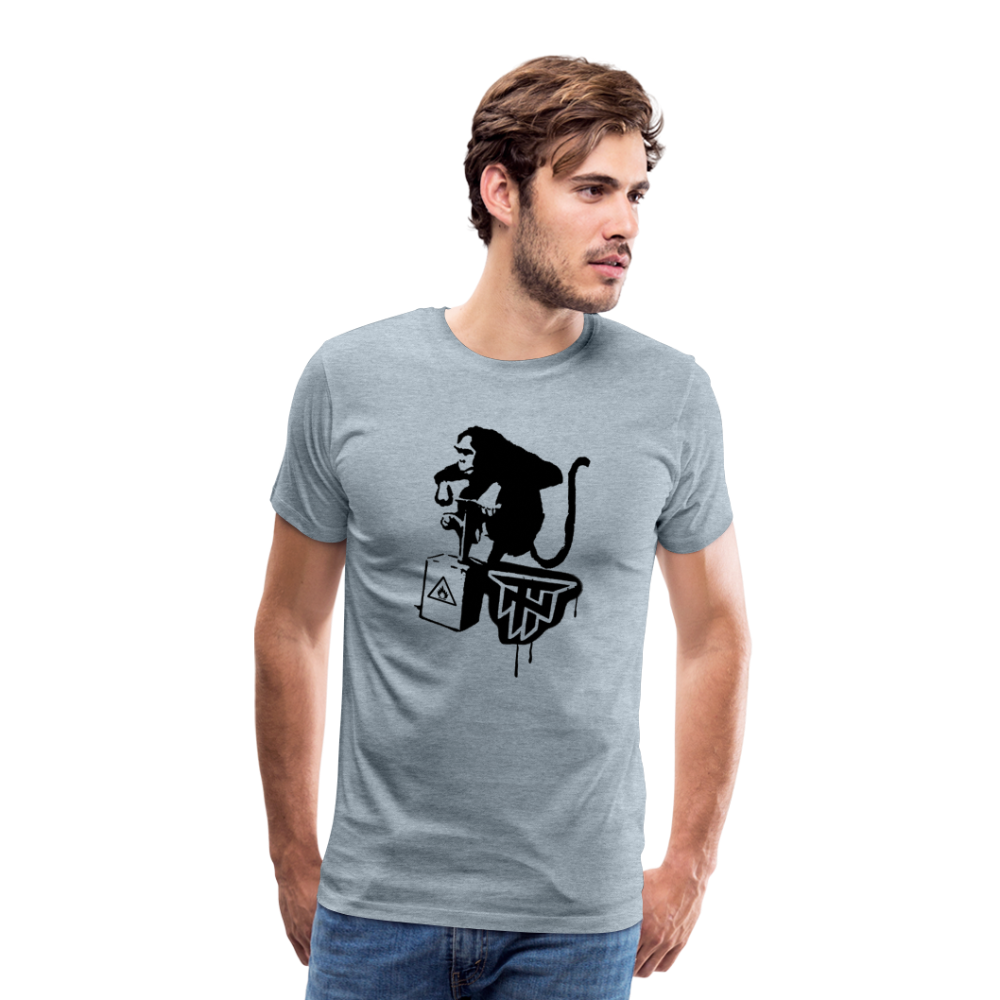 Monkey Men's Premium T-Shirt - heather ice blue