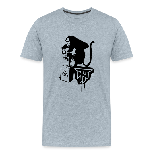 Monkey Men's Premium T-Shirt - heather ice blue