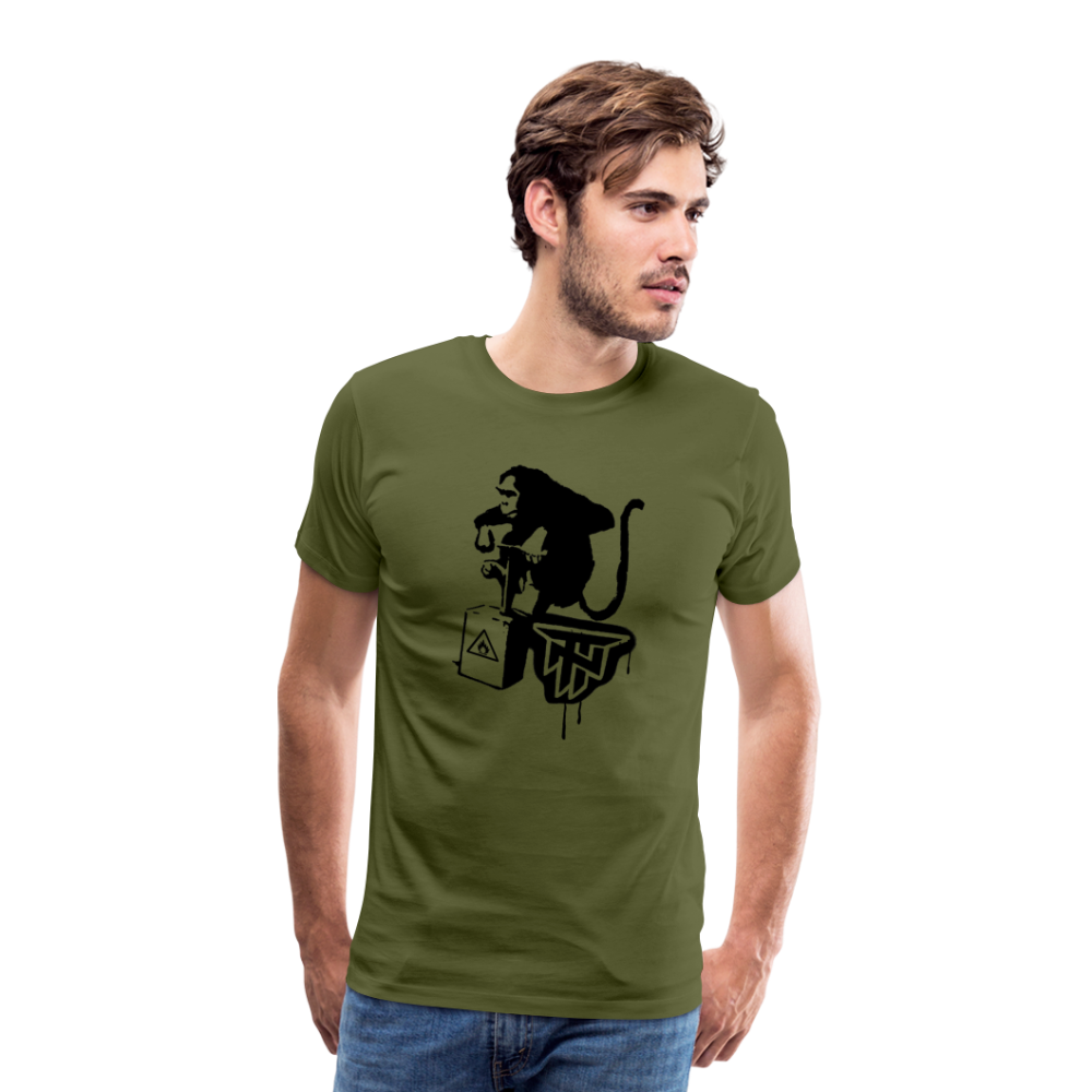 Monkey Men's Premium T-Shirt - olive green